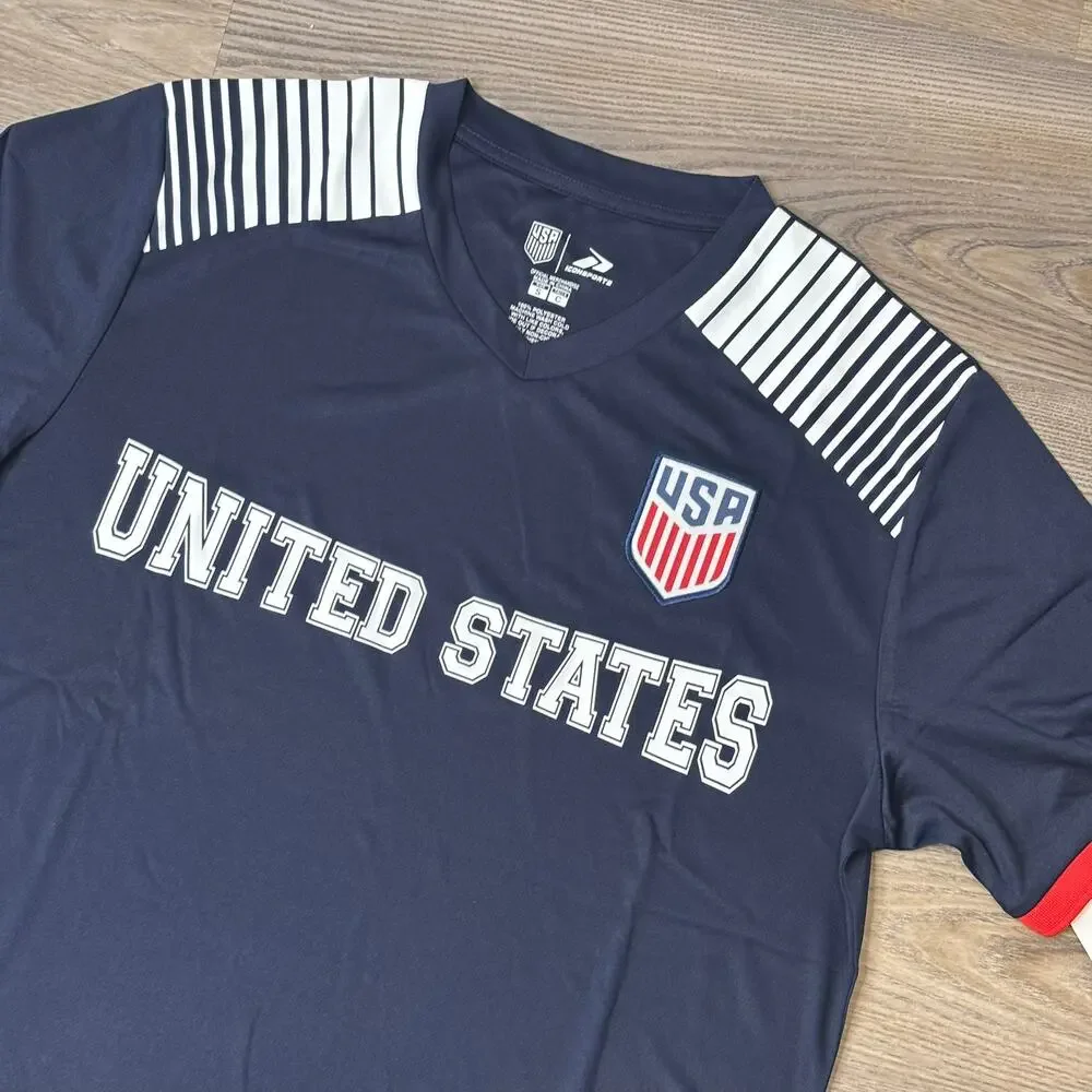 USA Soccer Icon Sports Navy Game Day Jersey Shirt Men’s Small